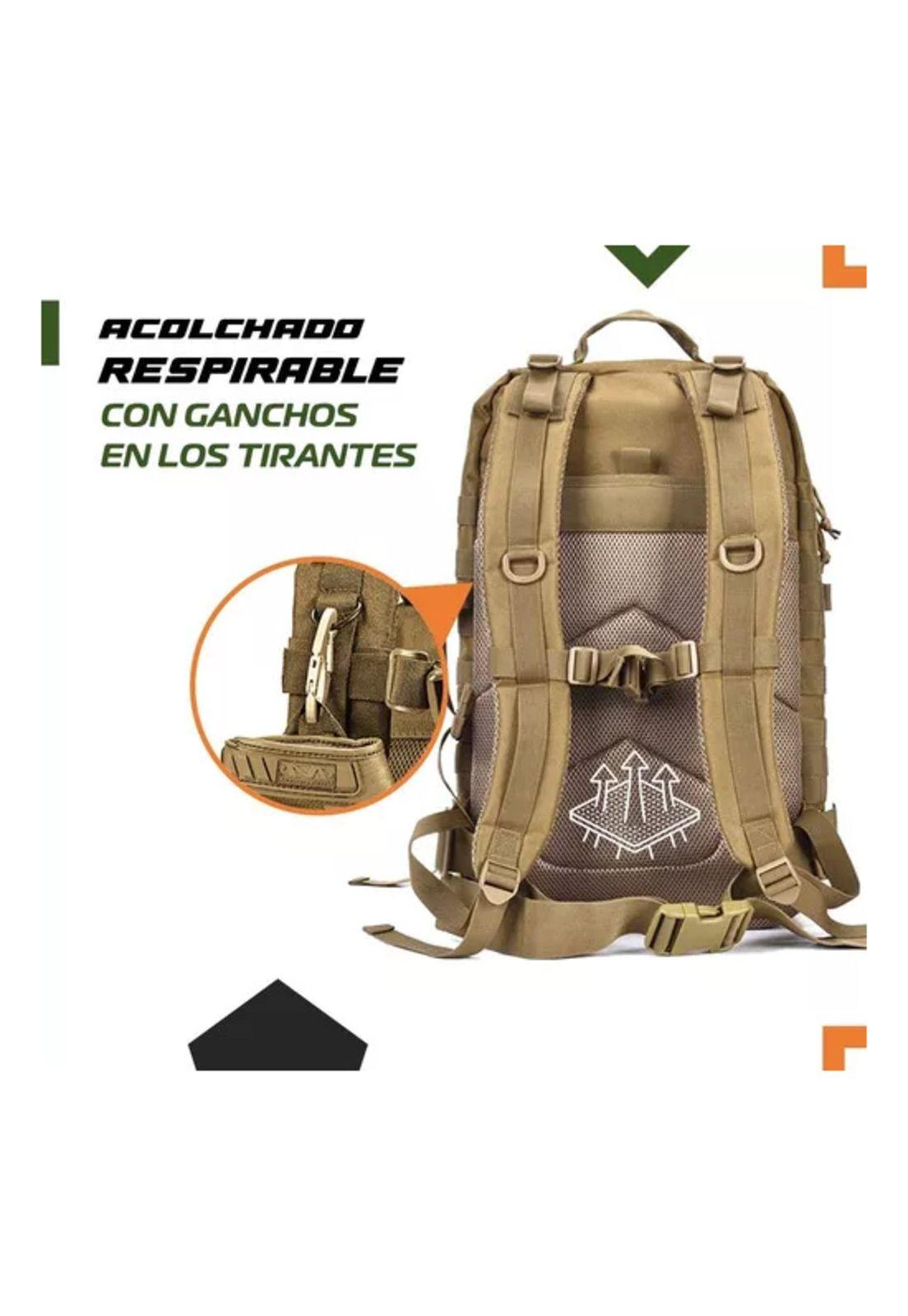 Mochila táctica militar impermeable color café-3