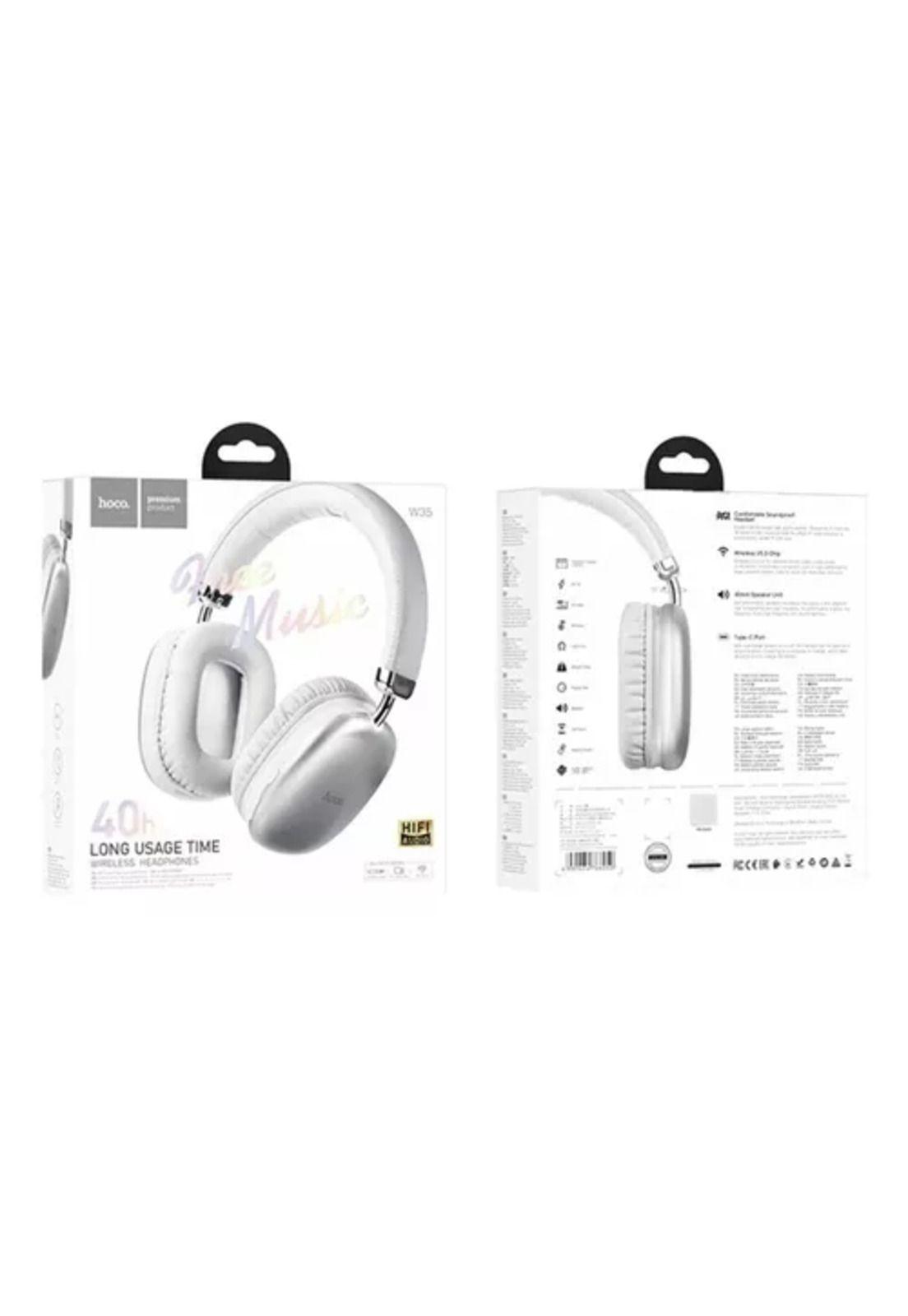 Auriculares inalámbricos diadema Bluetooth Hoco plateado-5