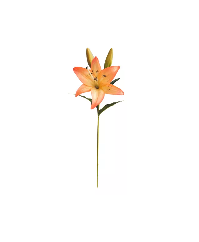 4 Lilium Naranjo Flores Artificiales 69cm-3