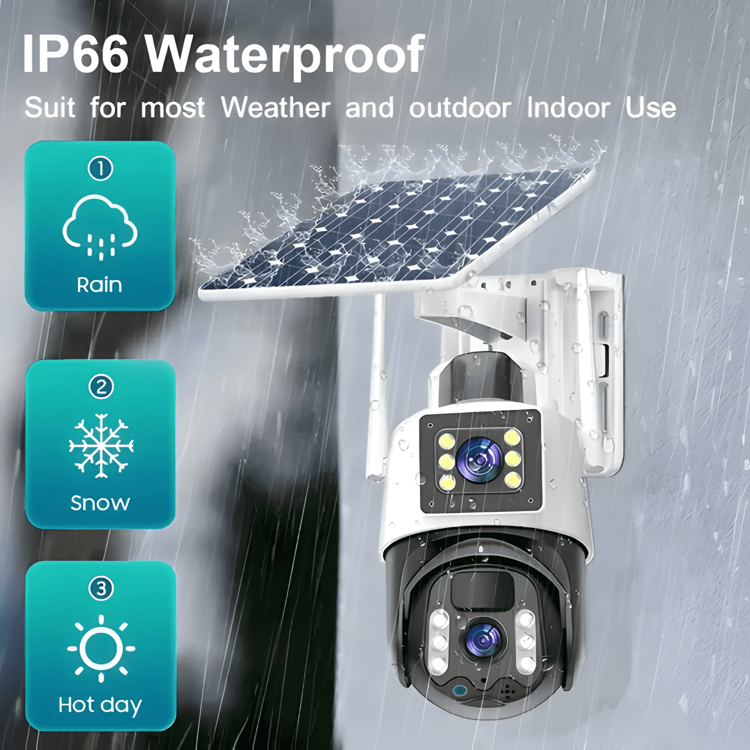 Cámara de Seguridad Solar T4 V380 con Doble Cámara, 1080p-4