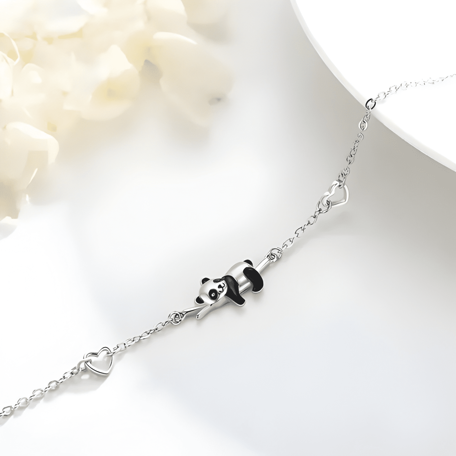 Pulsera de plata 925 panda animales novia pareja mujer-2