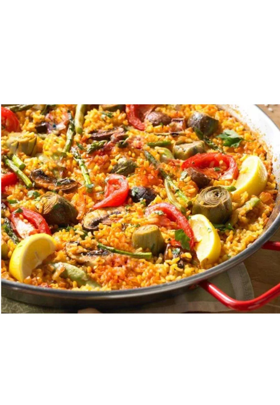 Paellera valenciana pulida Garcima, de 46 cm, para paella, 12 porciones-3
