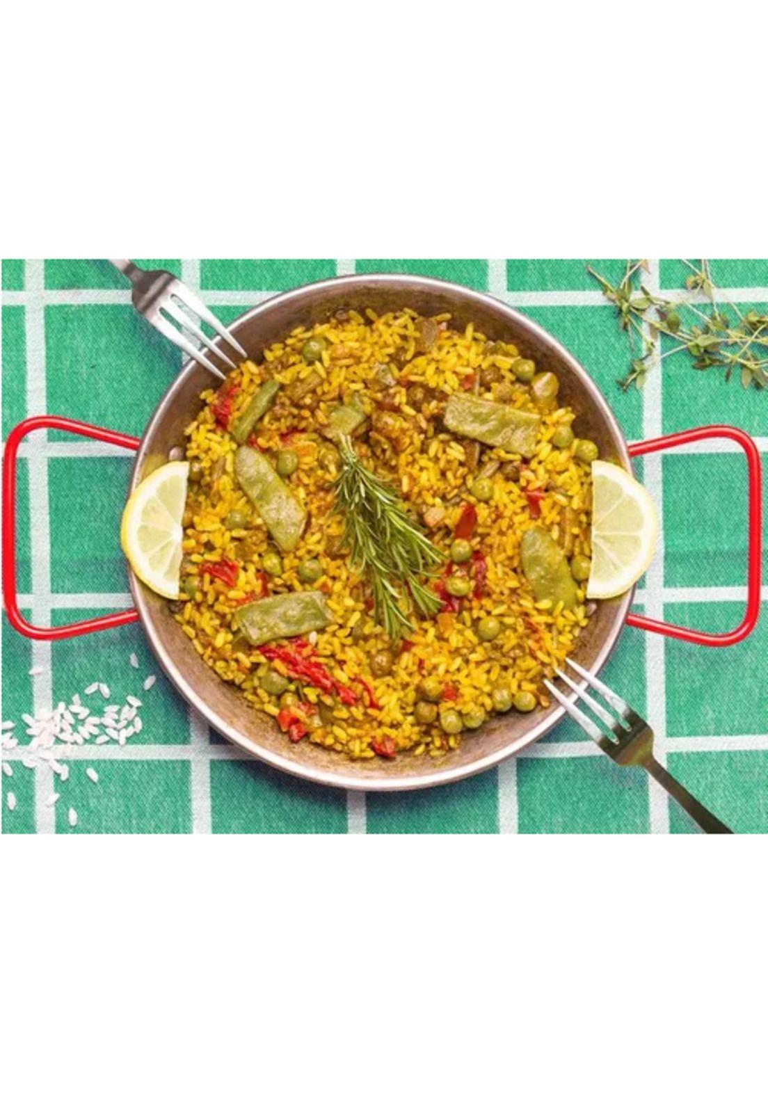 Paellera valenciana pulida Garcima, de 46 cm, para paella, 12 porciones-4