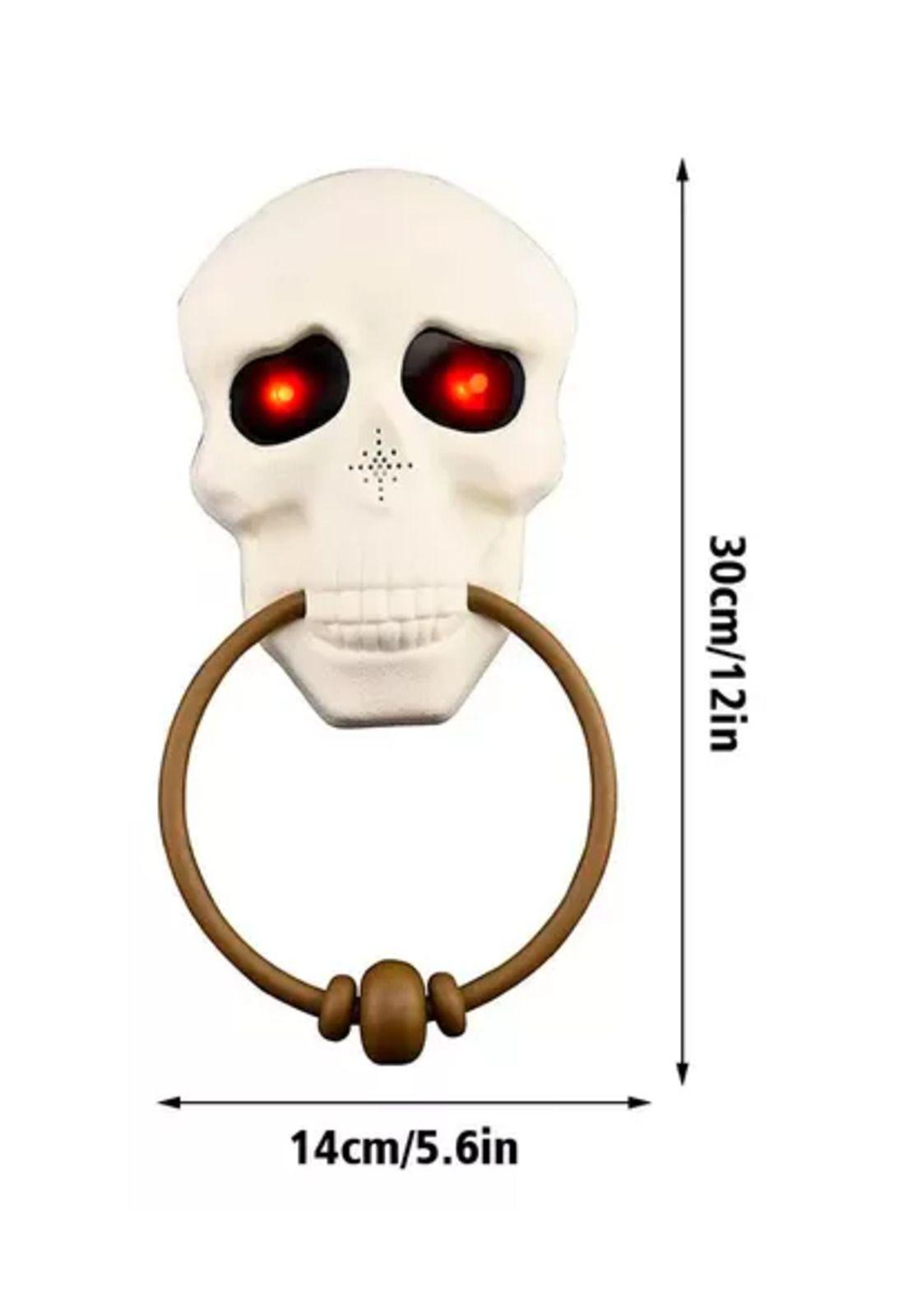 Timbre para puerta, decoración de Halloween, terror color blanco-2