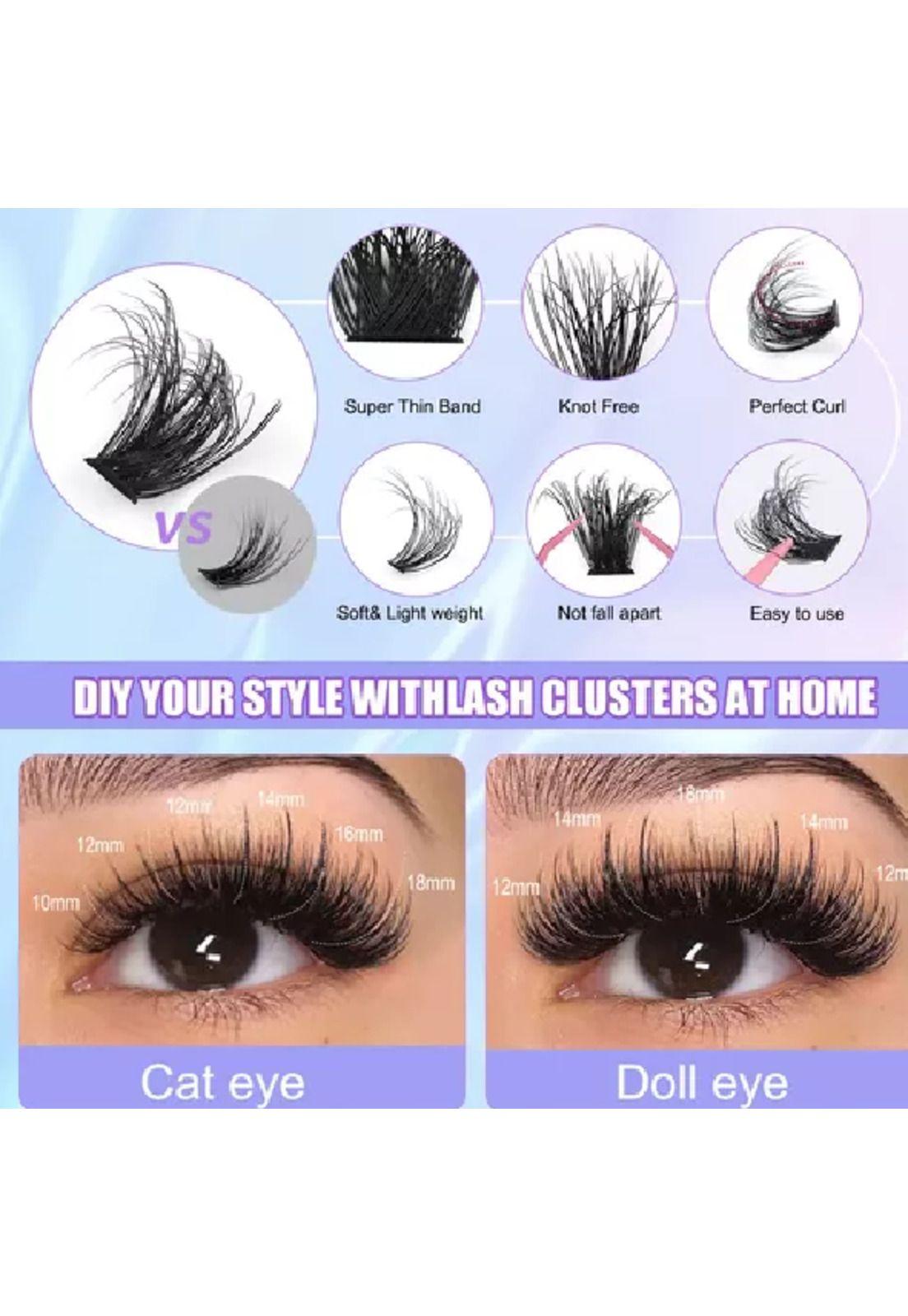240 Racimos de Pestañas Extensiones Reutilizables Postizas-5