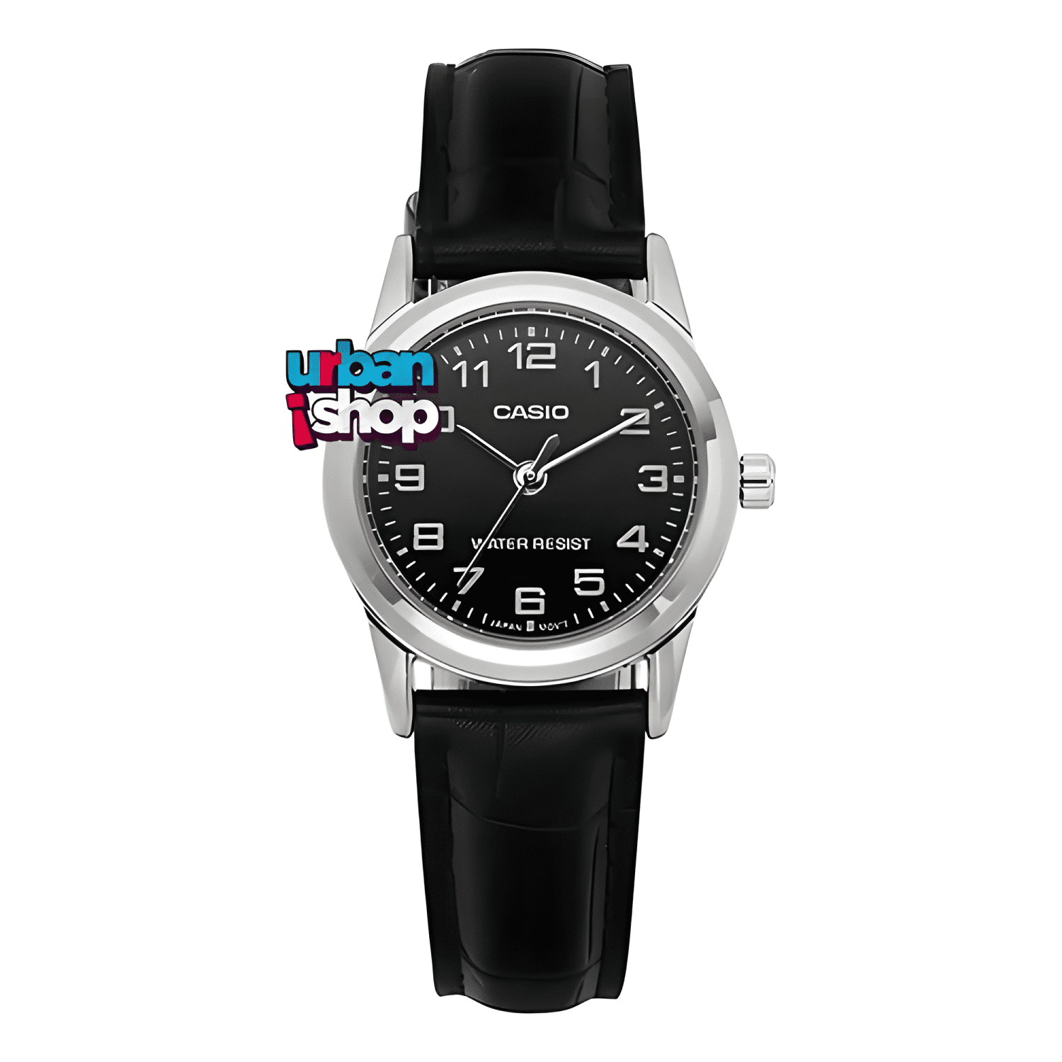 Reloj casio dama ltp-v001l-1b, caja de acero,correa de cuero-3