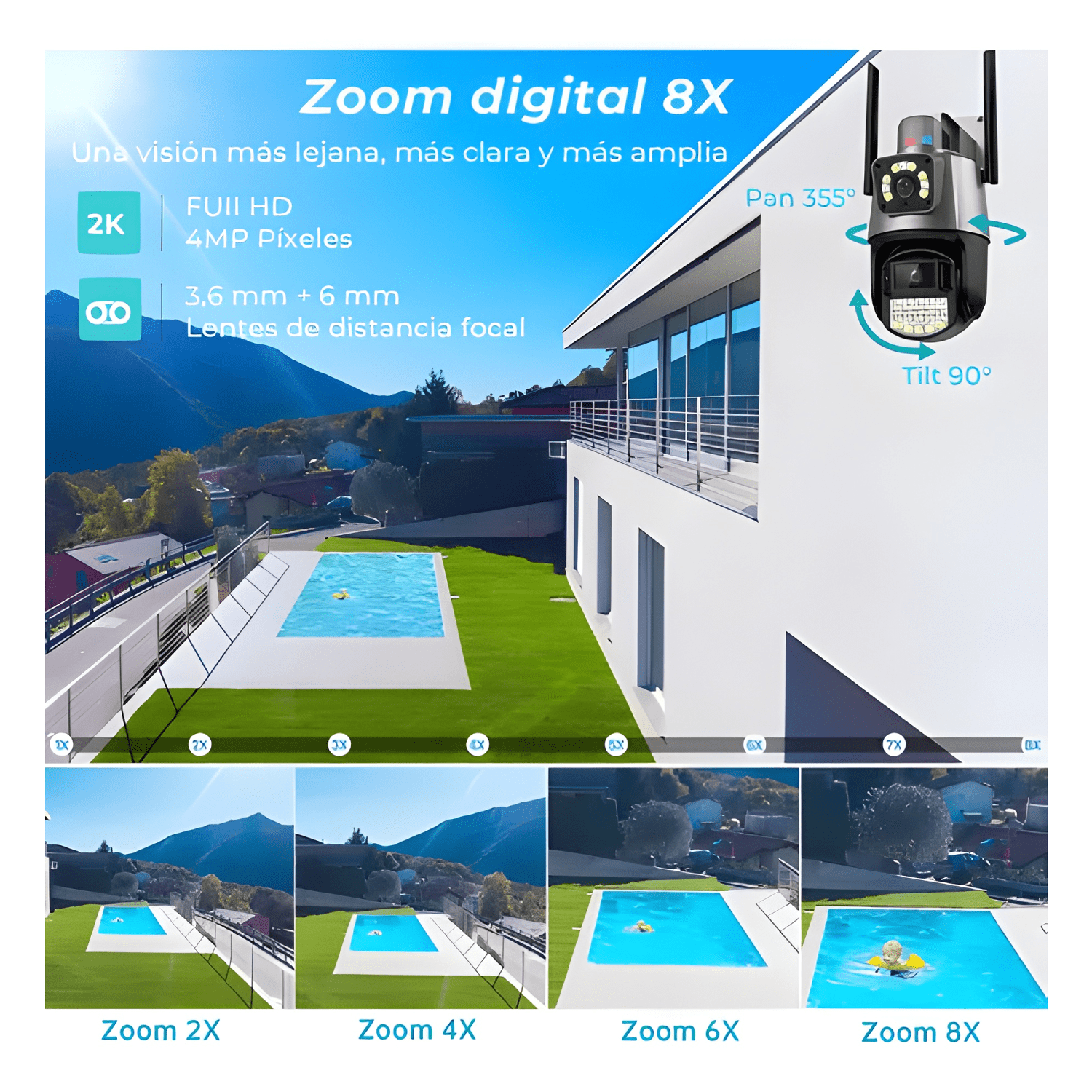 Cámara Seguridad ANBERX P15Q 8MP Exterior Wifi Visión-2