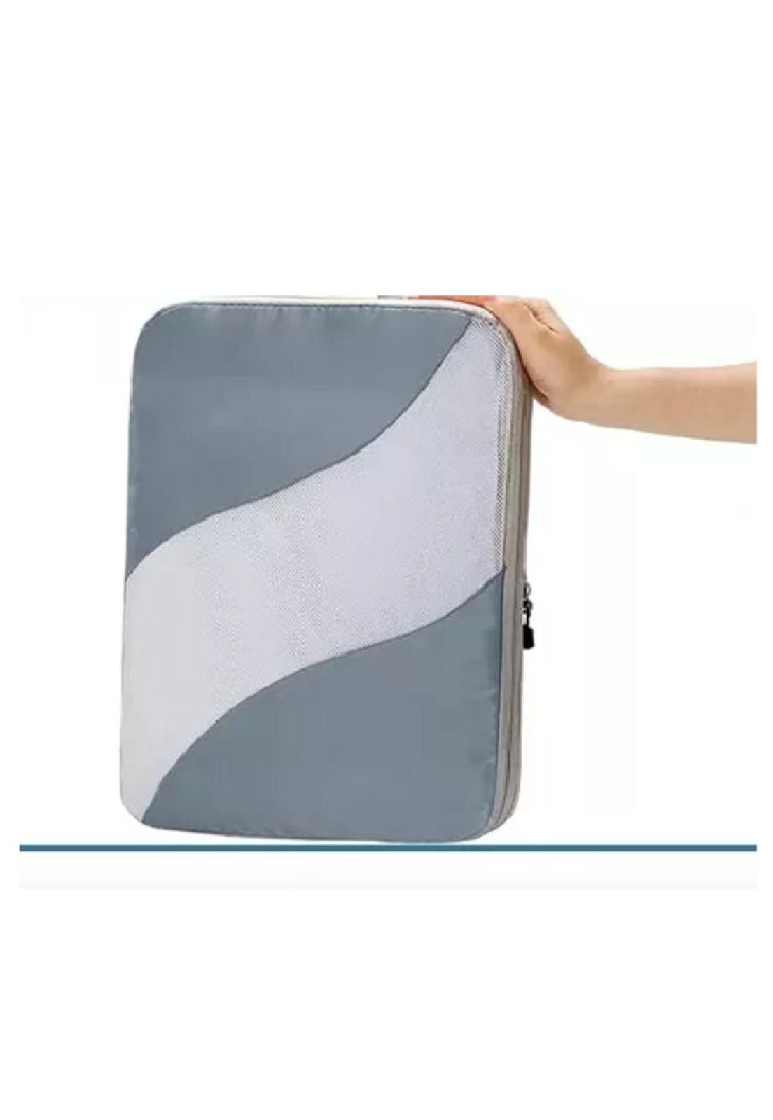 6 piezas de bolsas organizadoras de compresión para maleta, color gris-2