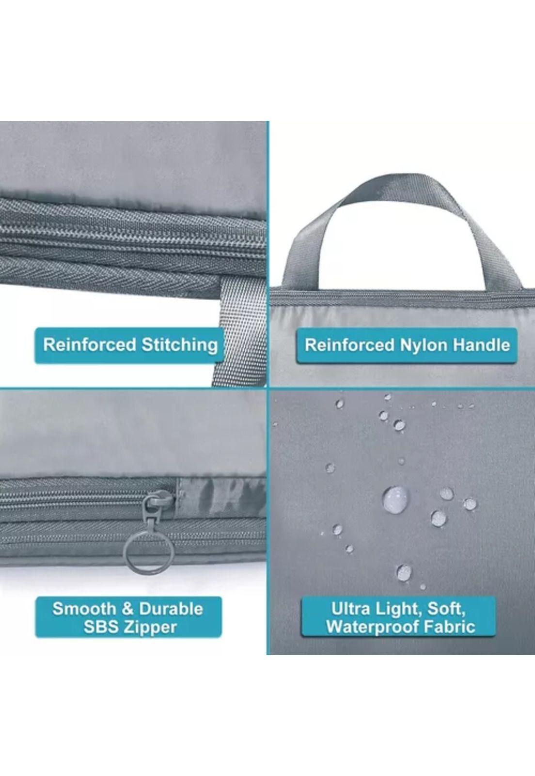 6 piezas de bolsas organizadoras de compresión para maleta, color gris-4