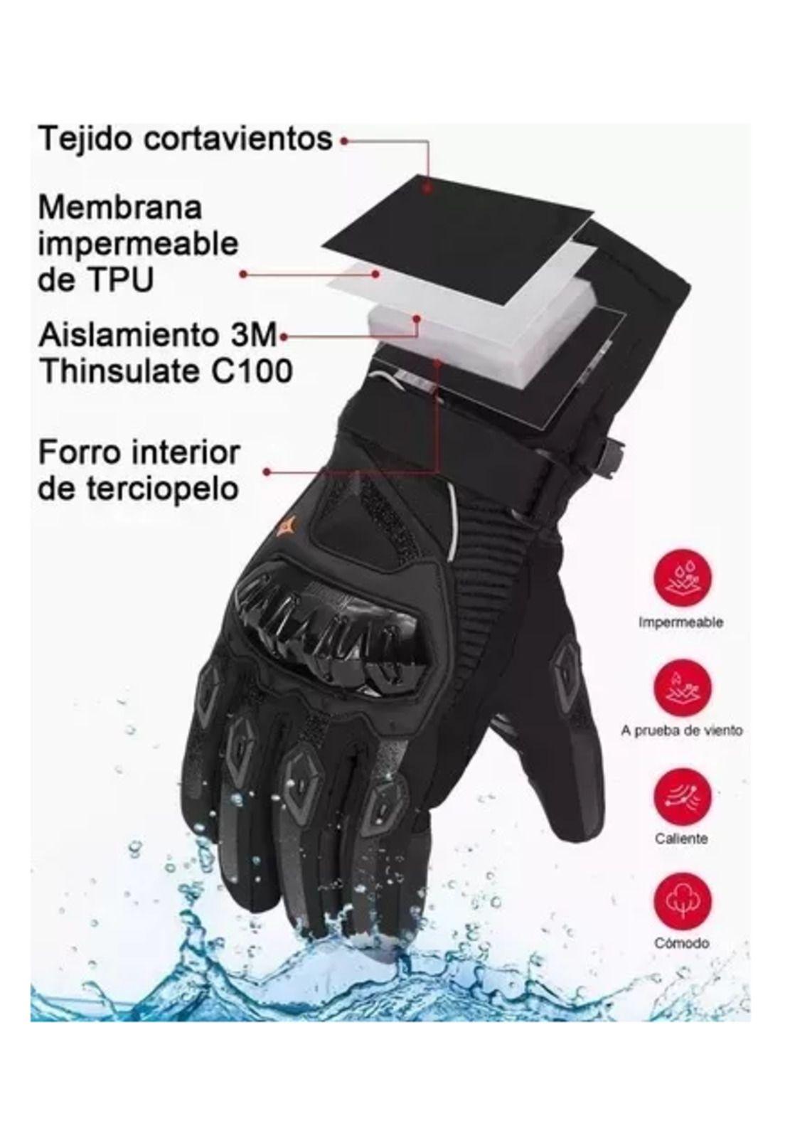 Guantes Suomy invierno impermeable para motociclista térmico, talla L-3