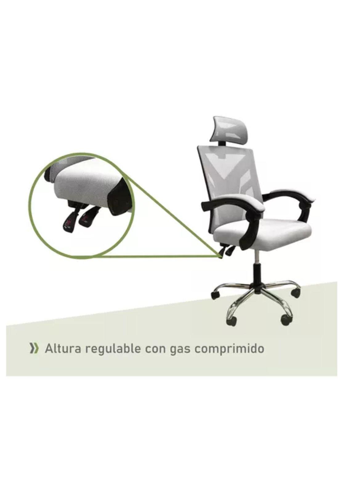 Silla ejecutiva de escritorio ergonómica Lumax Clyde color gris-2