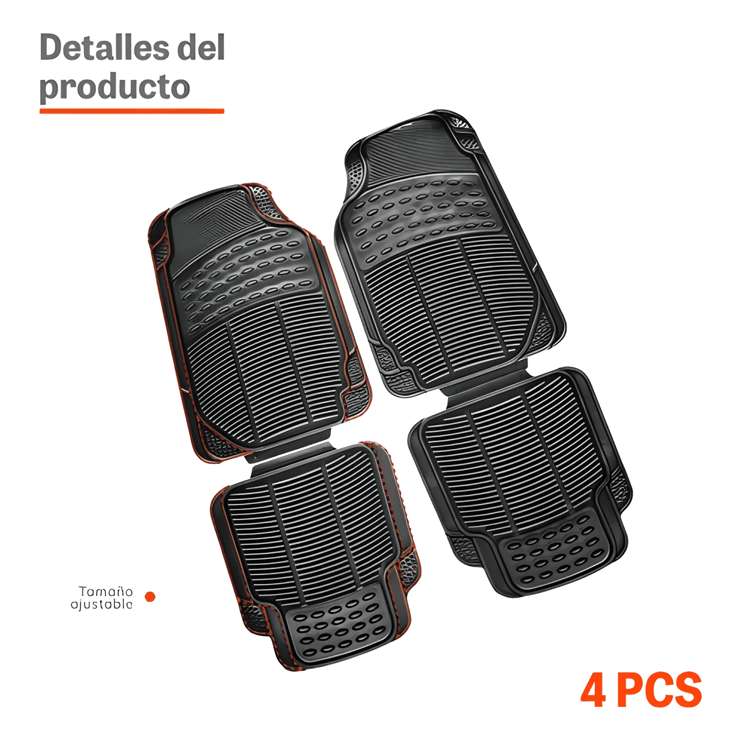 Alfombra Piso De Goma Para Auto Universal 4 Piezas-3