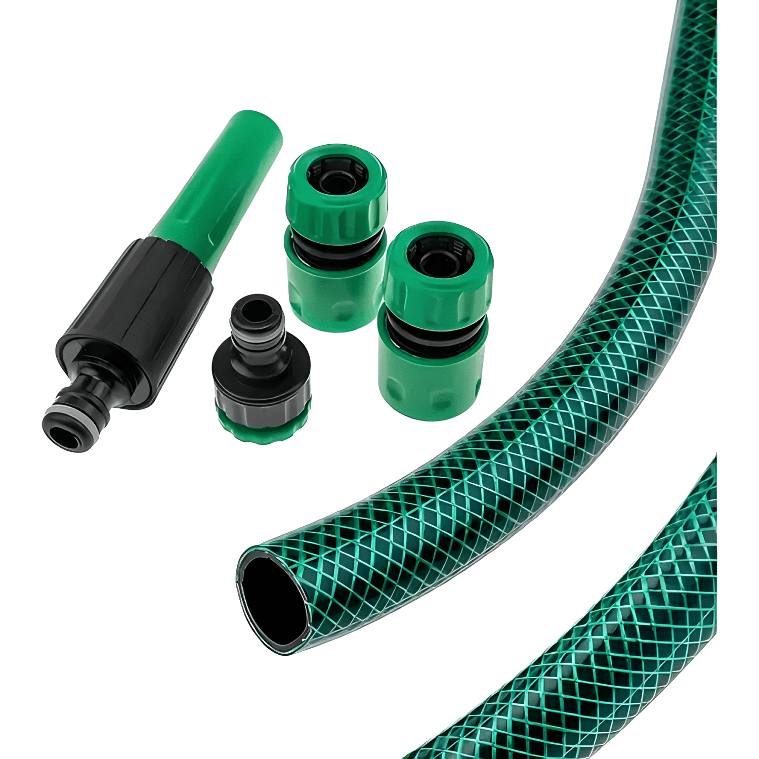 Manguera PVC jardin malla reforzada 1/2 10 metros Verde-2