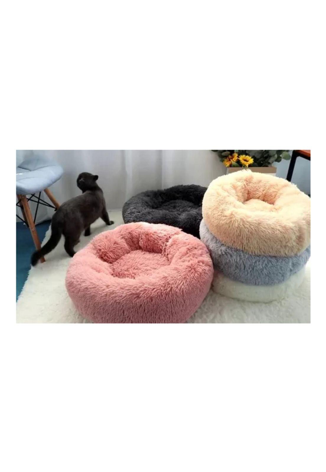 Cama para mascotas felpa antiestrés 80 cm XL violeta-3