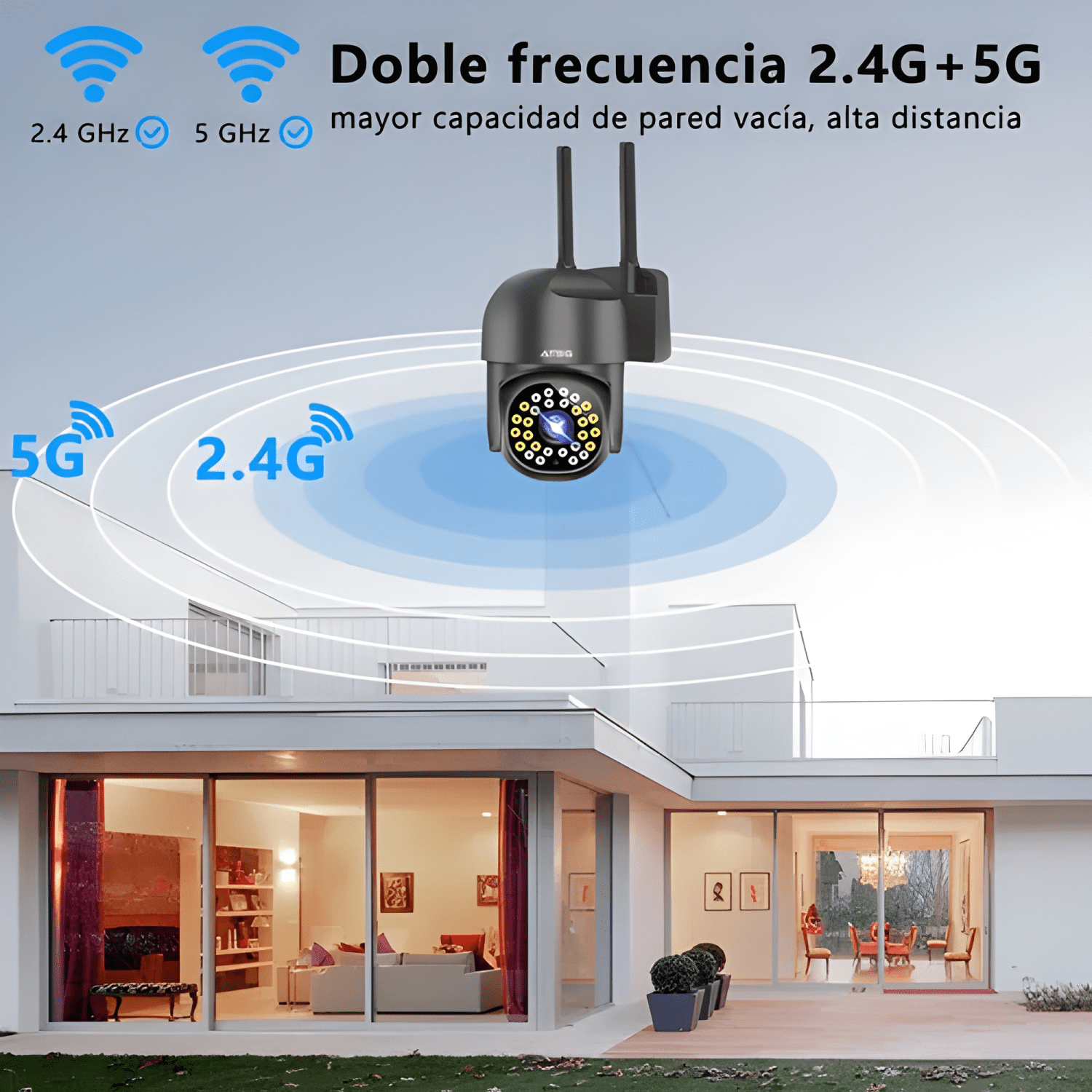 ATSG® 5g Cámaras de Seguridad con Led Alarma Wifi6-3