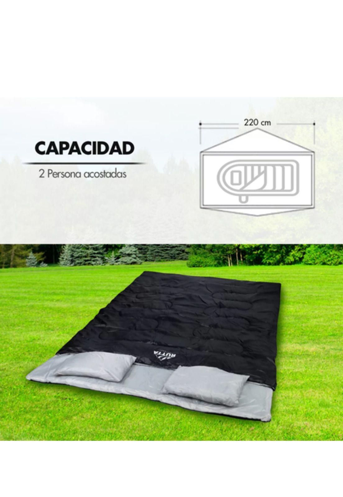 Saco de dormir 2 personas 300 grs negro 1617150-4