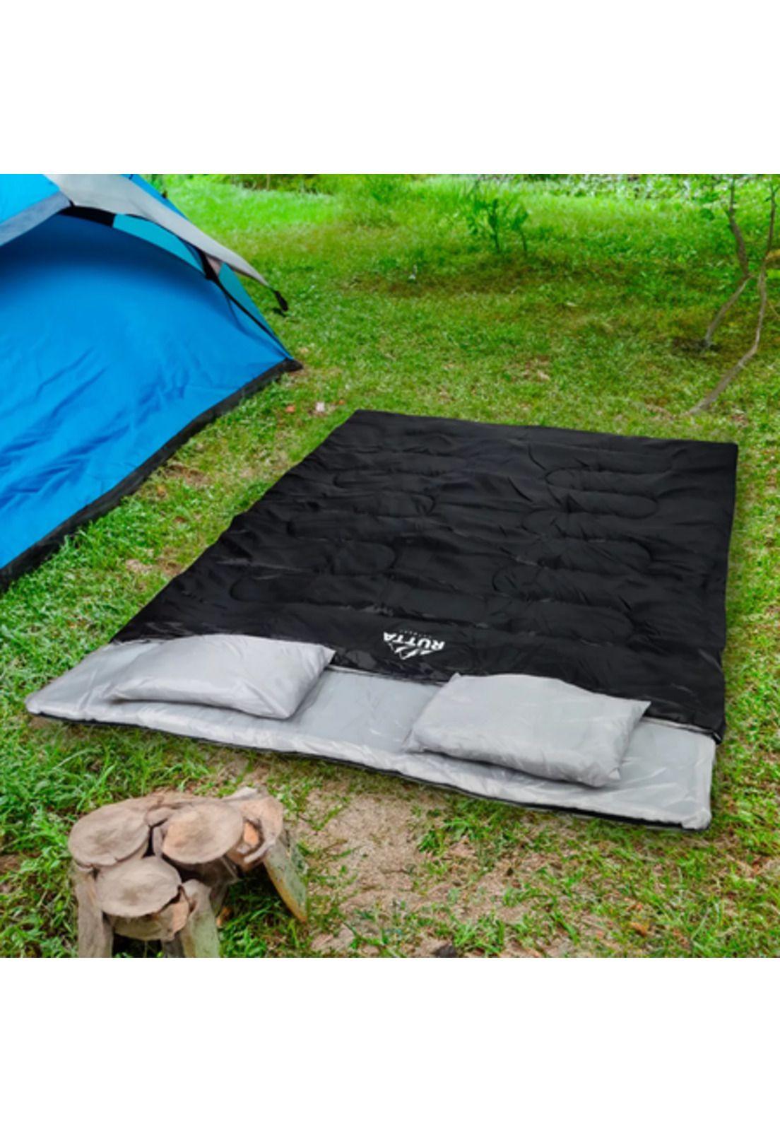 Saco de dormir 2 personas 300 grs negro 1617150-5