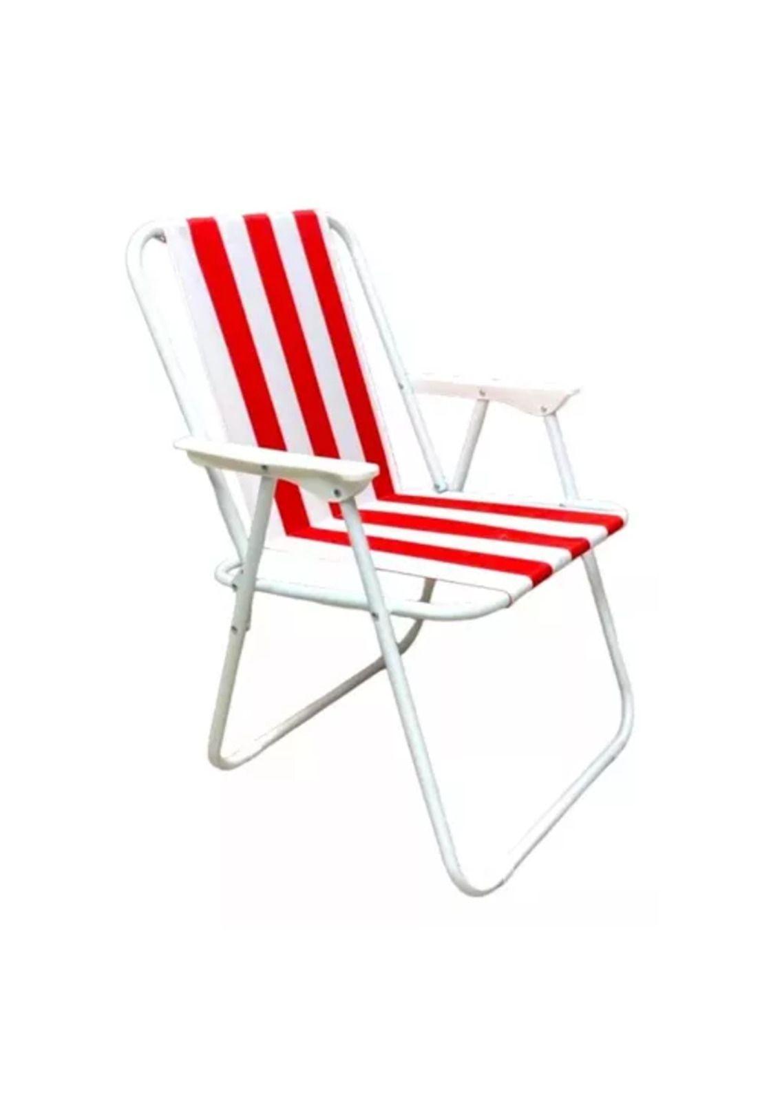 Silla de playa plegable roja-0