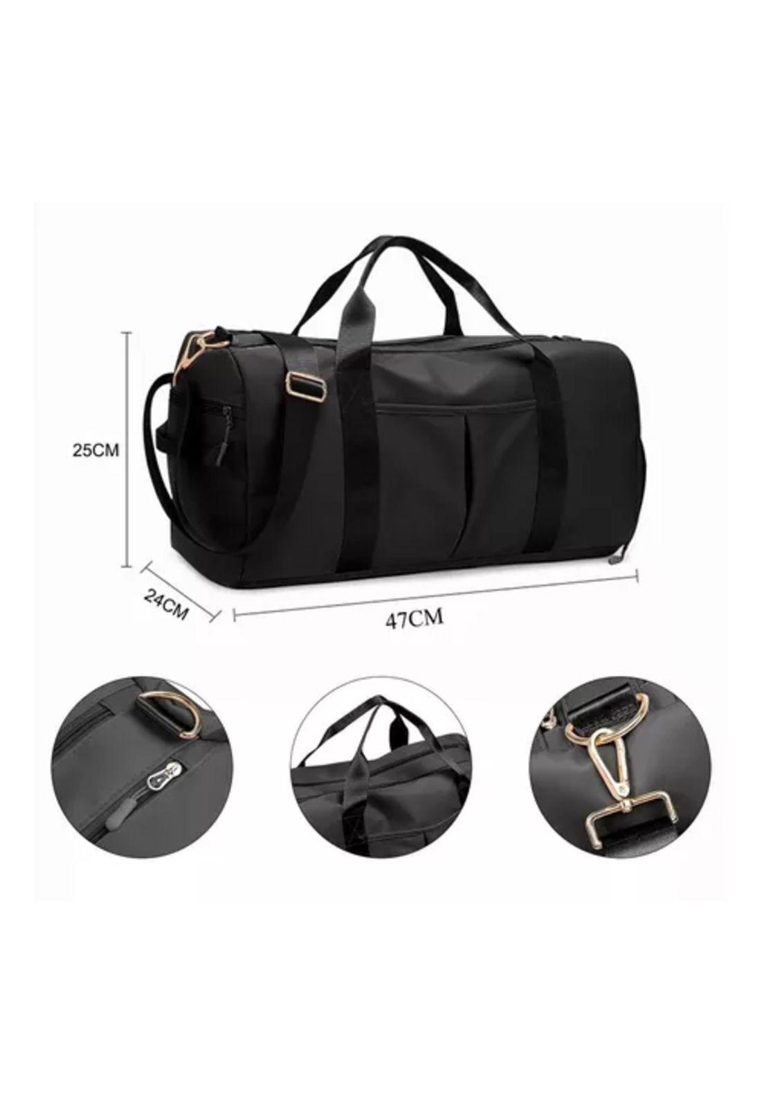Bolsa de gran capacidad para viajes y deportes, color negro-3