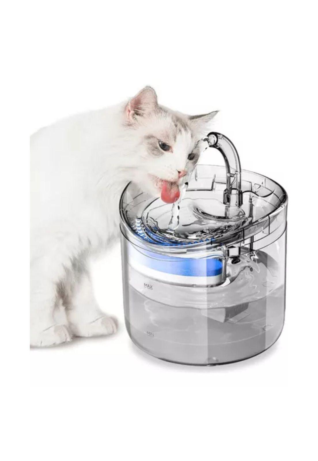Fuente bebedero para gatos y mascotas, color transparente-4