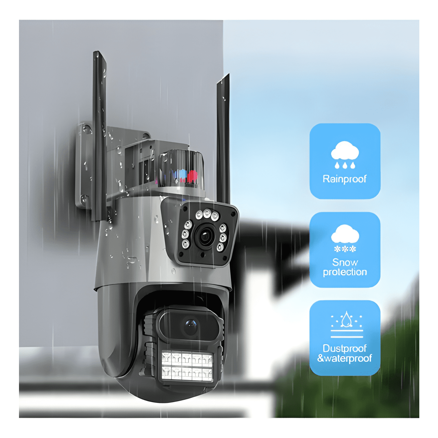 Cámara Domo Wifi Doble Lente Full Hd con Alarma Seguimiento-4