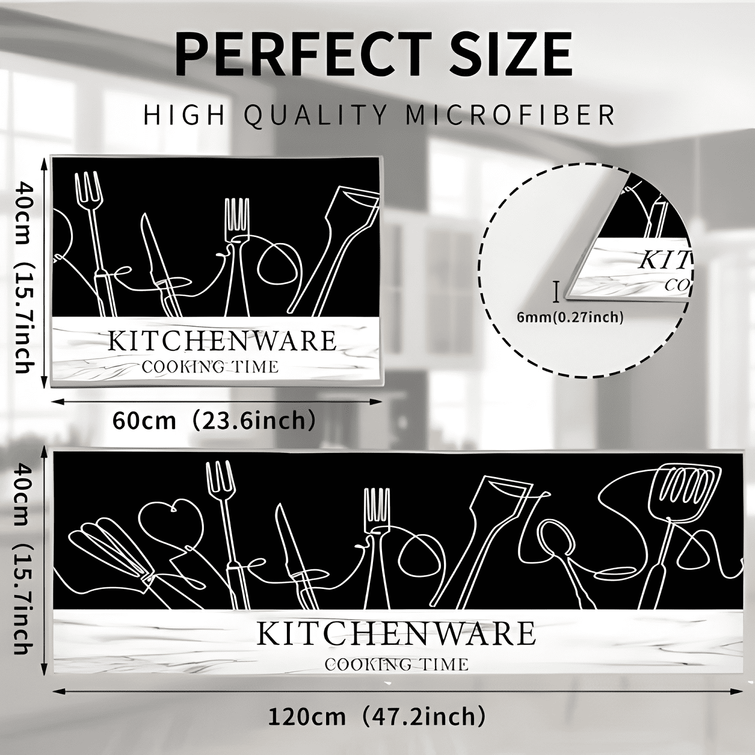2 En 1 Alfombra De Cocina Antideslizante Piso Entrada Baño-1