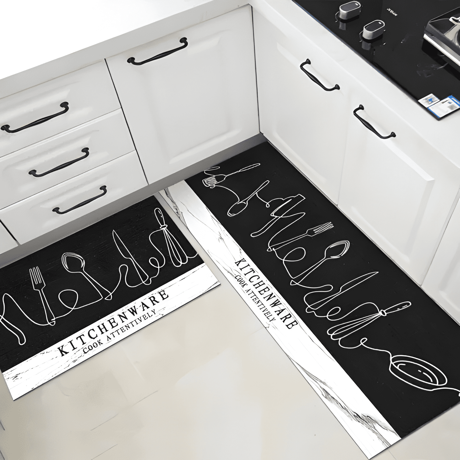 2 En 1 Alfombra De Cocina Antideslizante Piso Entrada Baño-3