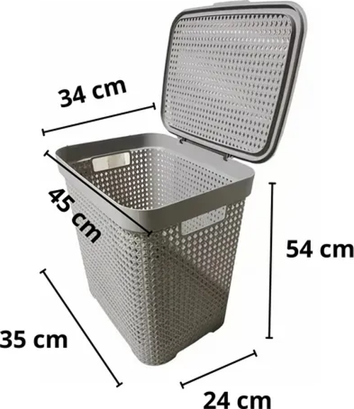 Canasto ropa organizador con tapa rectangular-1