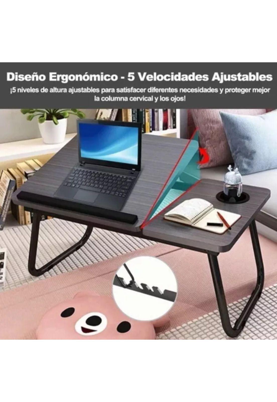 Mesa cama portátil plegable para laptop soporte altura ajustable negro-4