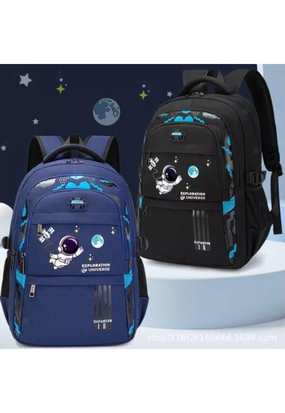 Mochila escolar de espalda para niños, morral notebook color negro-2