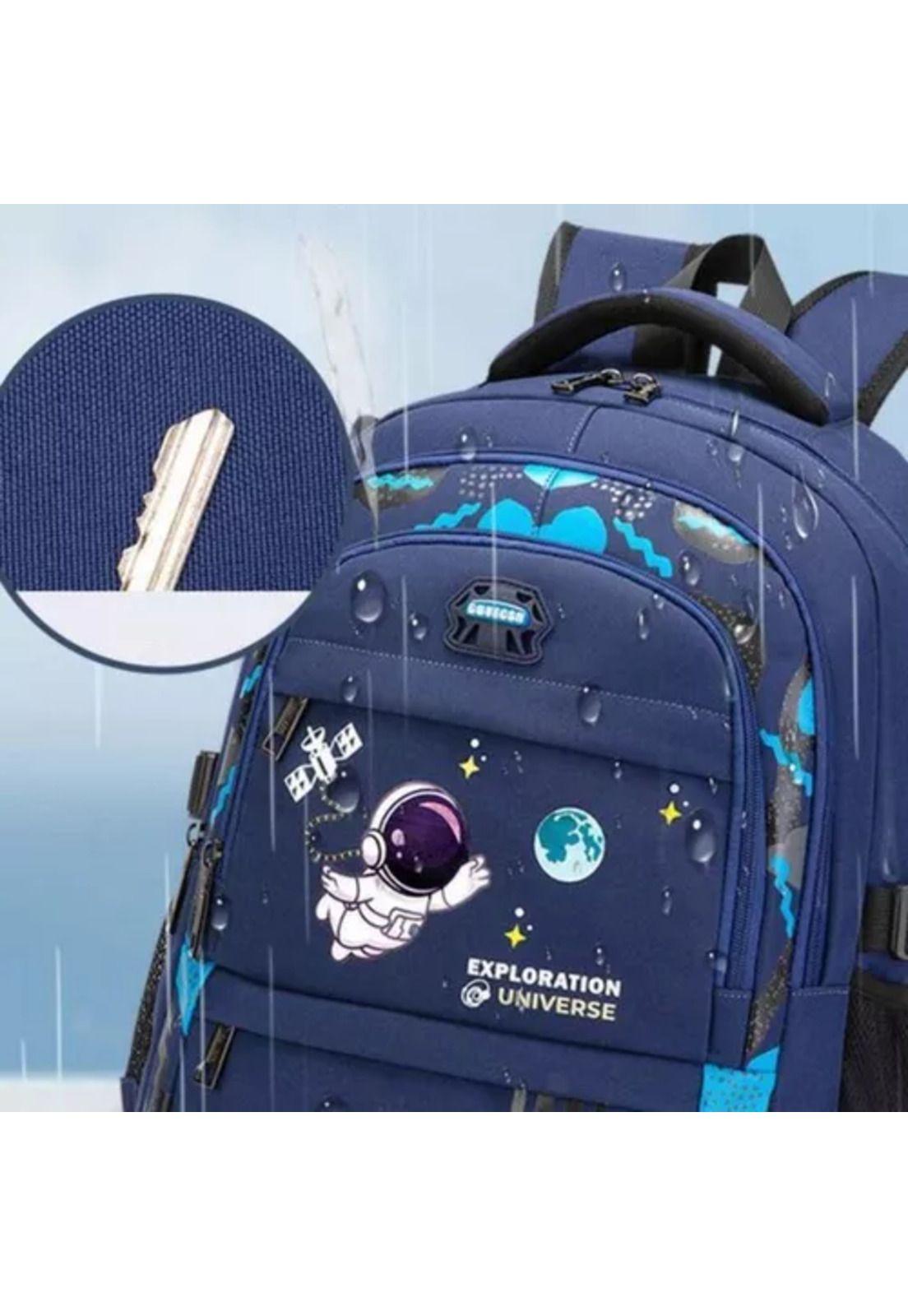 Mochila escolar de espalda para niños, morral notebook color negro-5