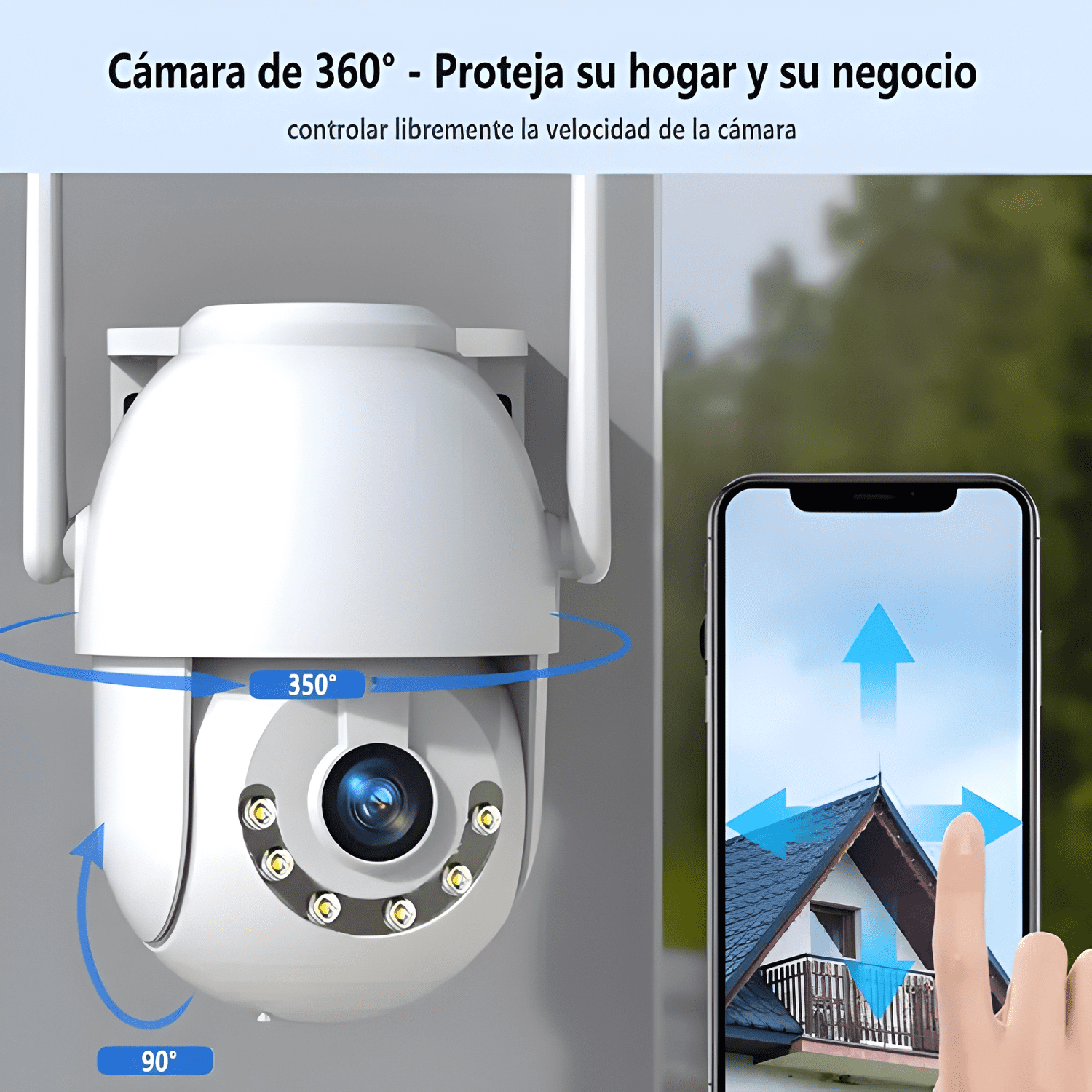 Cámara de Seguridad Wifi Exterior 5mp 360° Hd Ip Ptz Color V-1