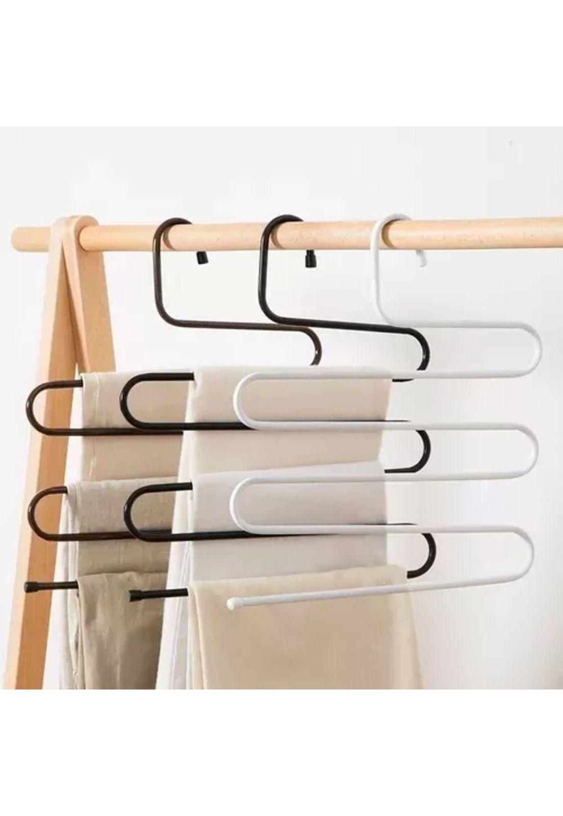 Pack de 2 colgadores de pantalones metálico para closet negro-2
