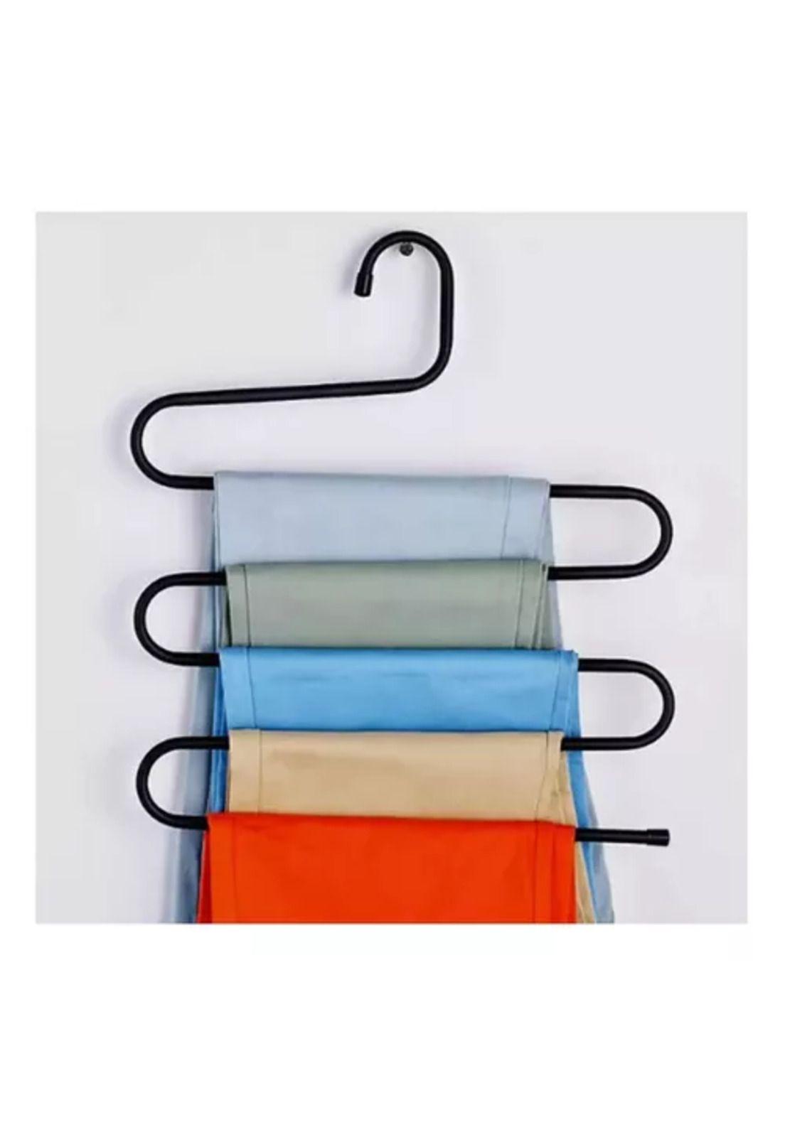 Pack de 2 colgadores de pantalones metálico para closet negro-4