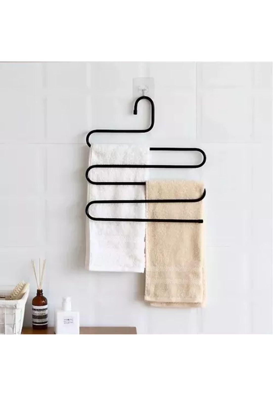 Pack de 2 colgadores de pantalones metálico para closet negro-5