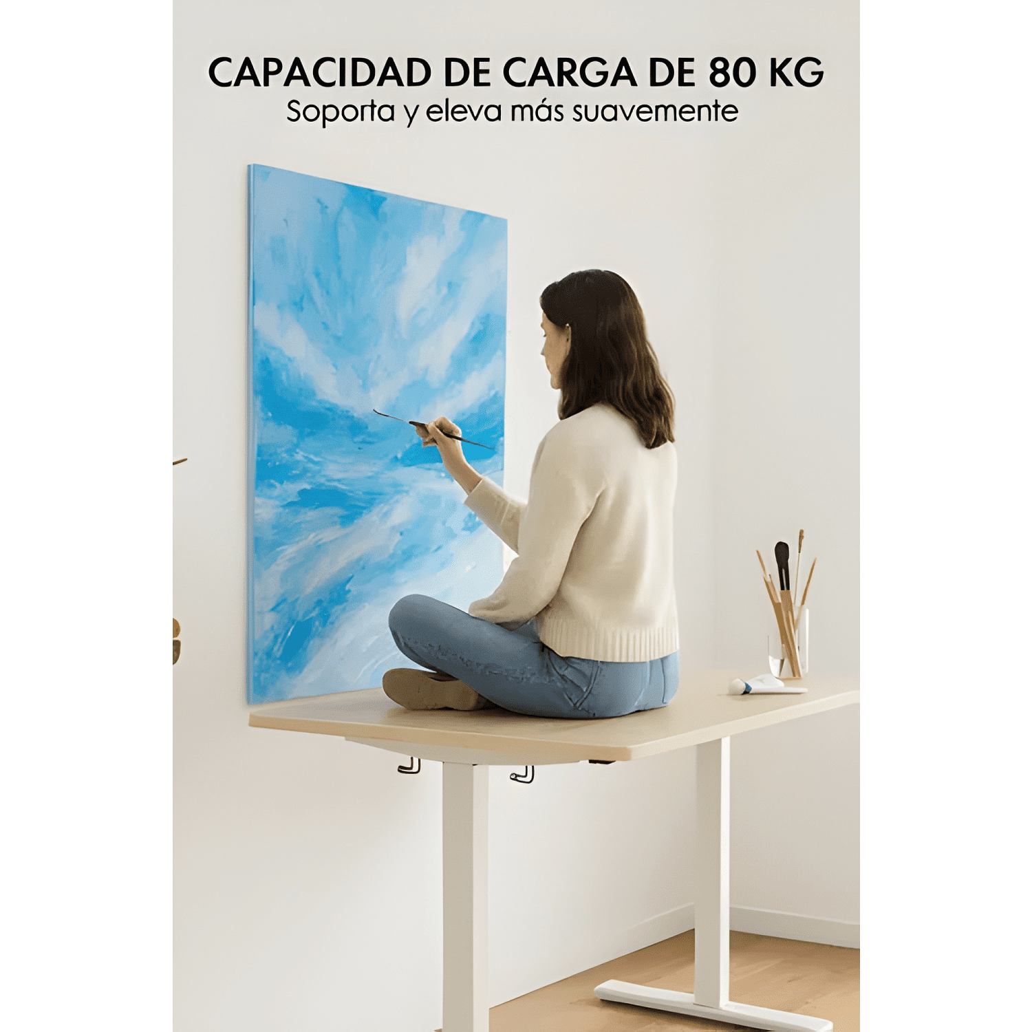 Escritorio altura ajustable eléctrico 160x60cm profesional-3