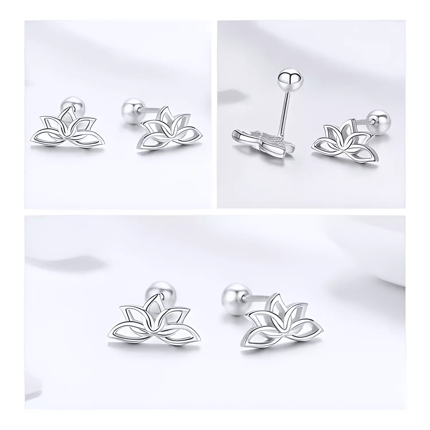 Aros Plata 925 Flor De Loto-1