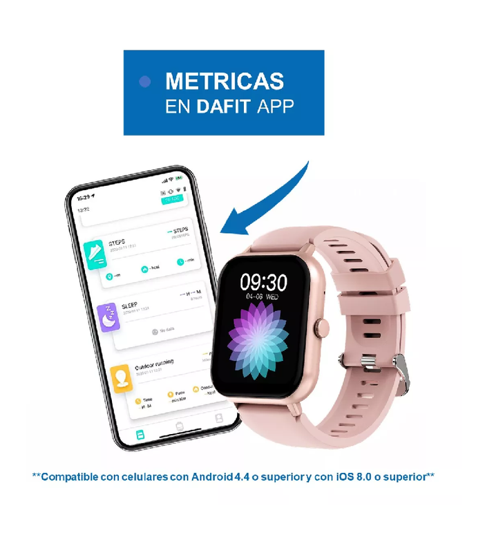 Reloj inteligente smartwatch deportivo color rosado-3