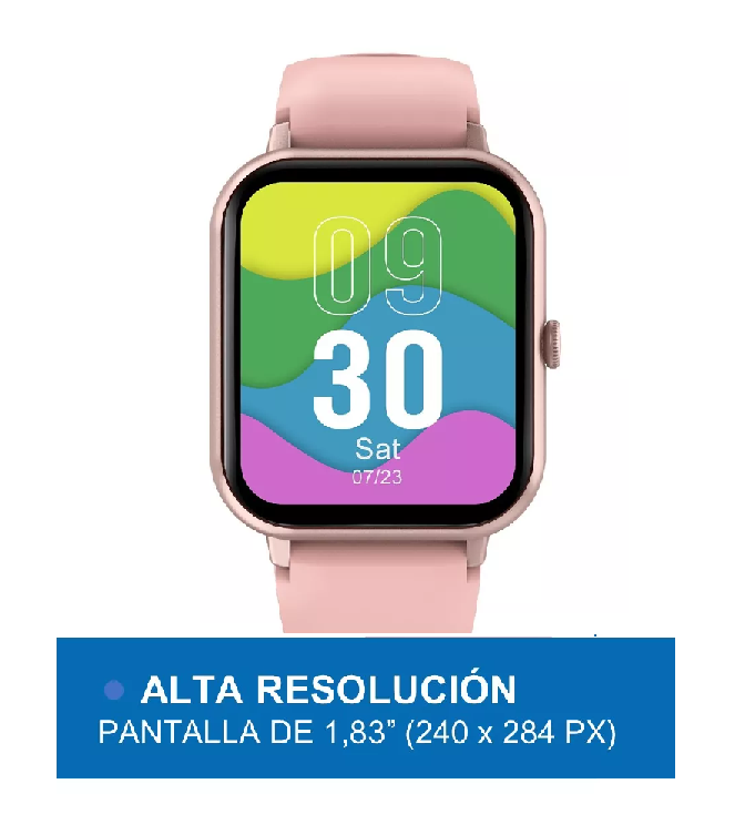 Reloj inteligente smartwatch deportivo color rosado-5