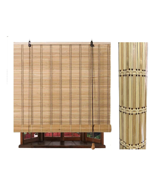Cortina Bambú Roller Persiana Enrollable 120x150 cm Marrón-0