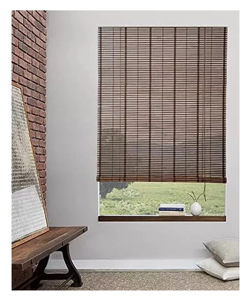 Cortina Bambú Roller Persiana Enrollable 120x150 cm Marrón-1