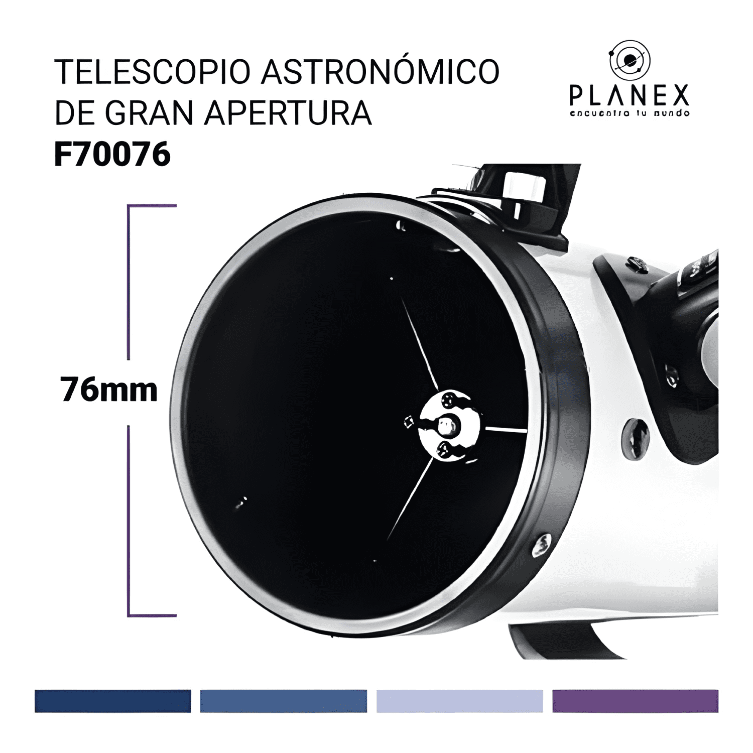 Telescopio Astronómico Planex F70076 Astronómico 76x Blanco-2
