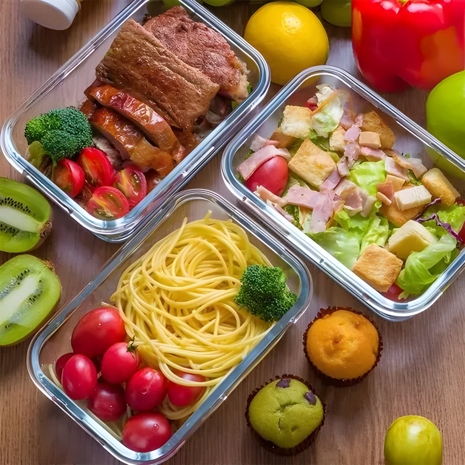 Pack 2 taper hermético vidrio comida 750 + 600 ml-3