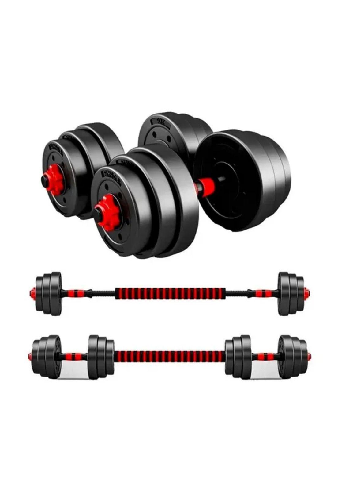 Set de 2 mancuernas ajustables de 15 kg con unión extensor color rojo-2