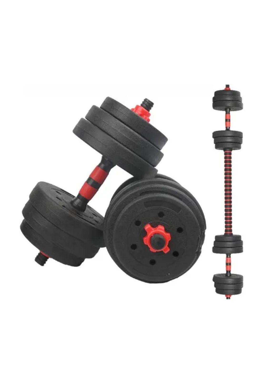 Set de 2 mancuernas ajustables de 15 kg con unión extensor color rojo-3