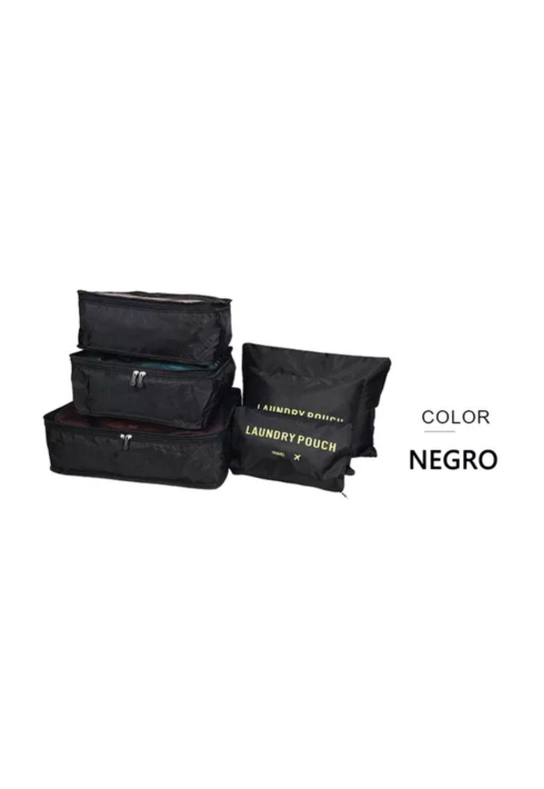 Set 6 organizadores de equipaje de viaje bolsa ropa interior negro-3