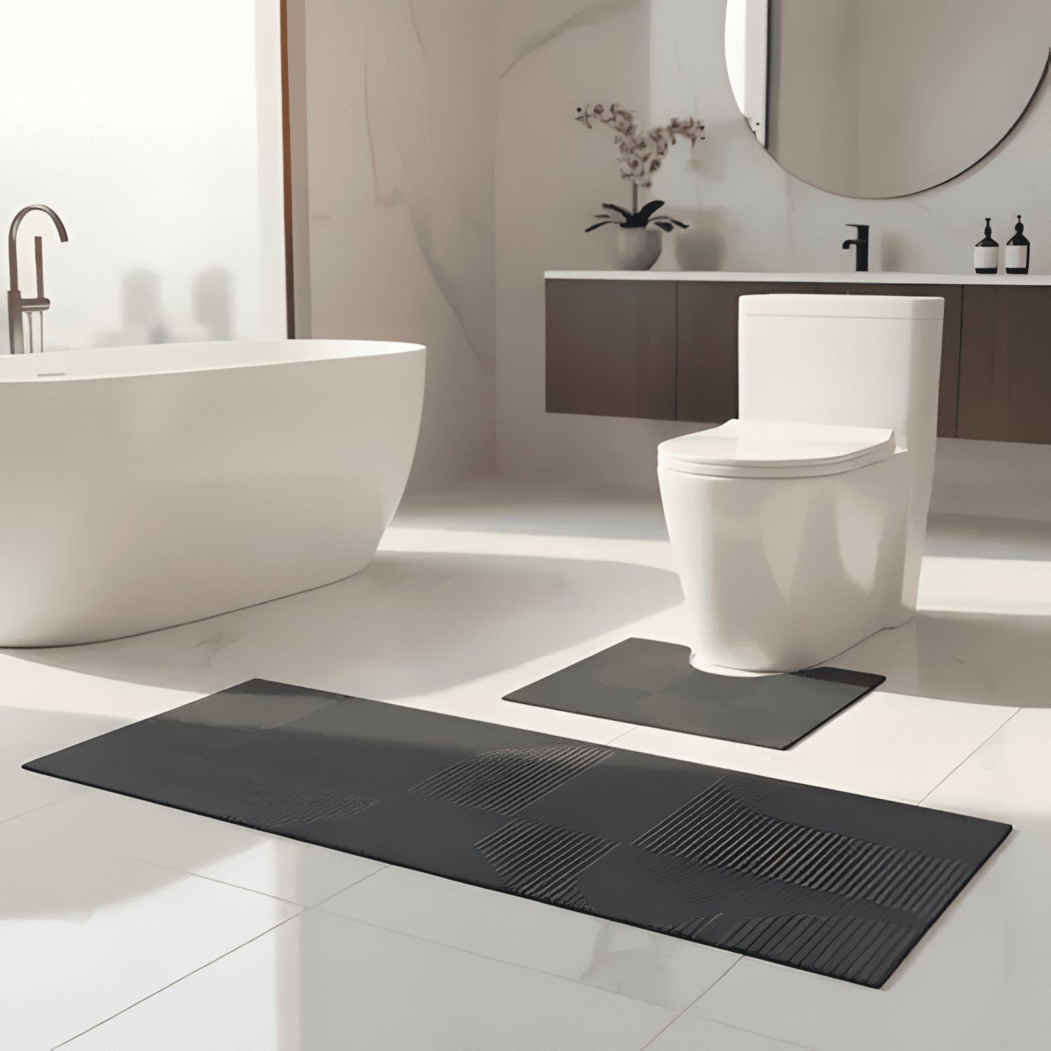 Juego 2 Alfombra De Cocina Piso Entrada Baño Antideslizante-1
