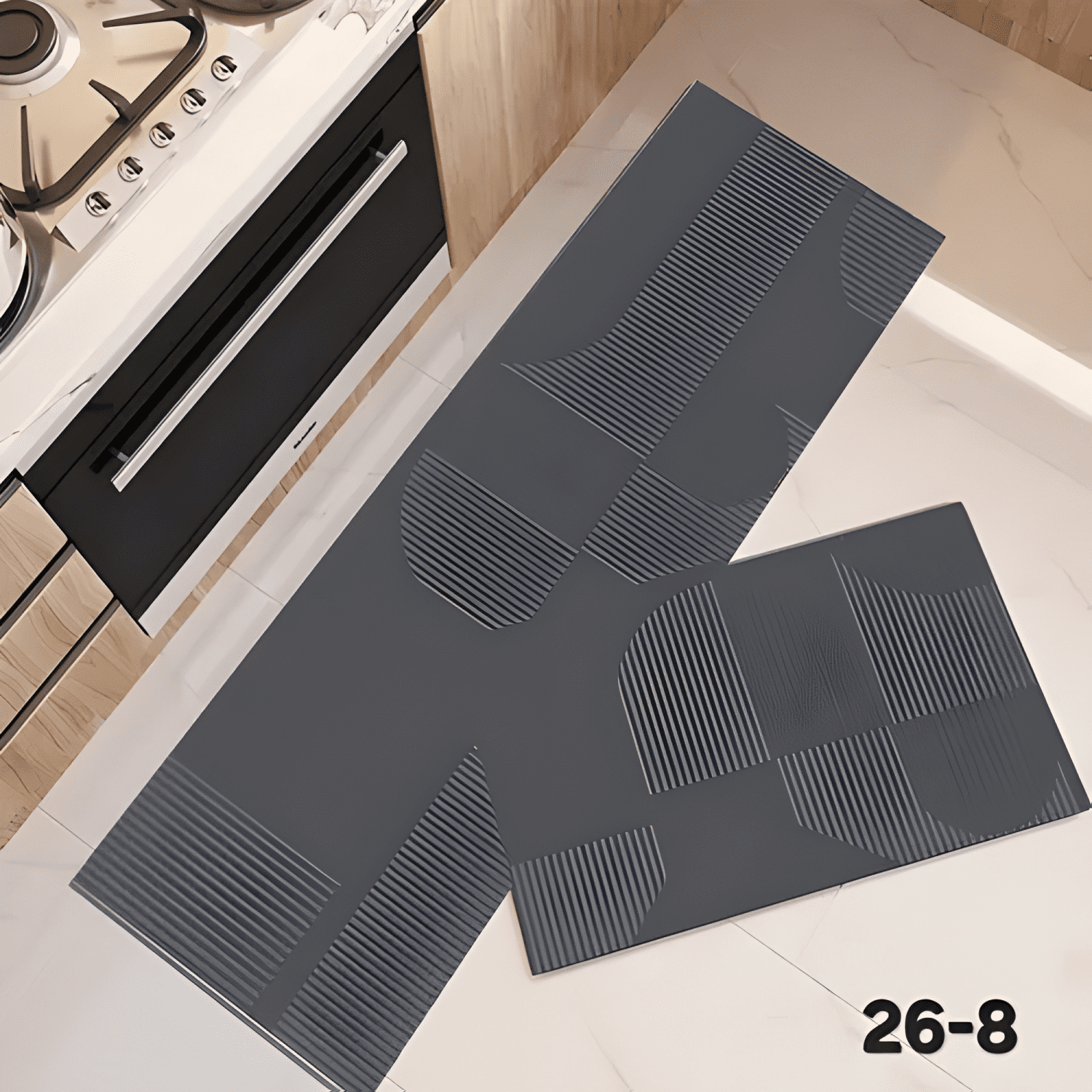 Juego 2 Alfombra De Cocina Piso Entrada Baño Antideslizante-2