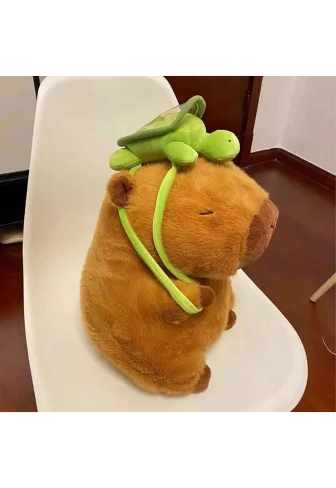 Juguete de peluche de capibara, Navidad, cumpleaños, color unicolor-2