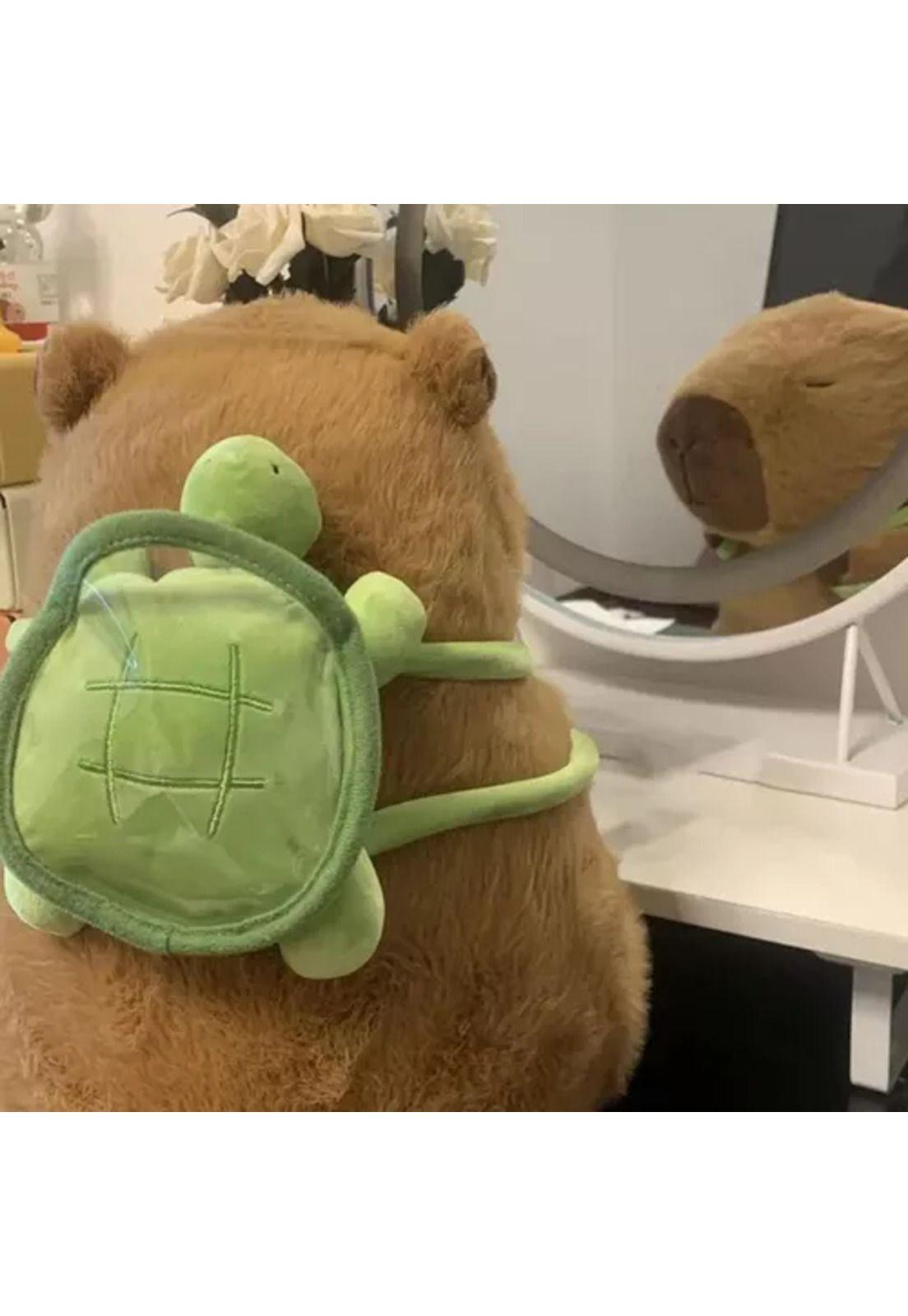 Juguete de peluche de capibara, Navidad, cumpleaños, color unicolor-3
